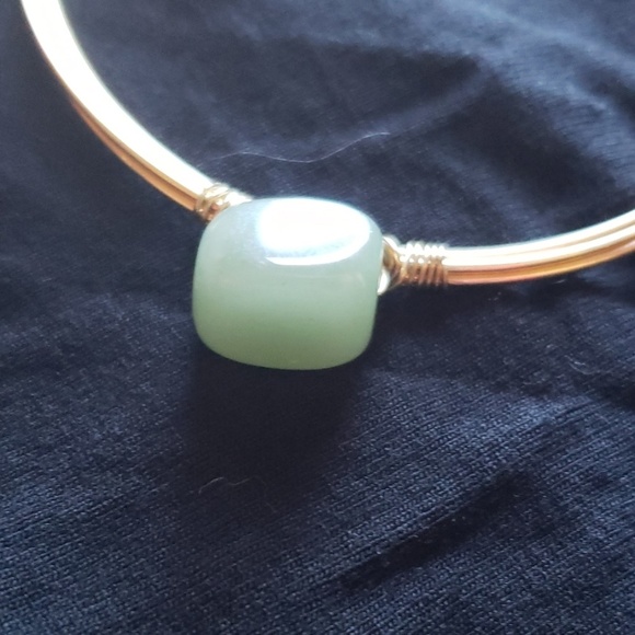 **Host Pick** Handmade serpentine and bronze bangle - Picture 2 of 4